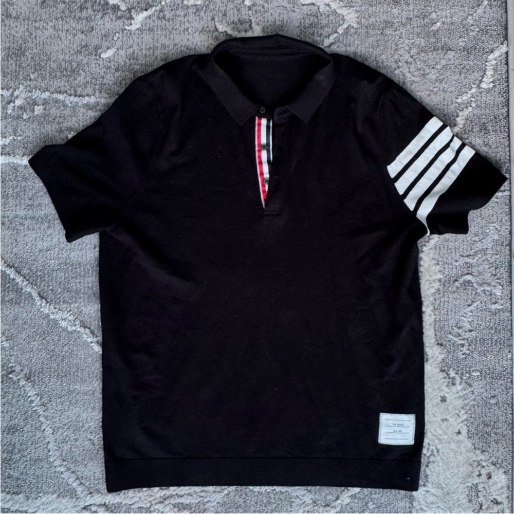 Thom Browne Black and White Polo Shirt